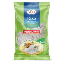 Riža bijela – okruglo zrno (Egipatska Riža)  PAKIRANJE: 800 g
