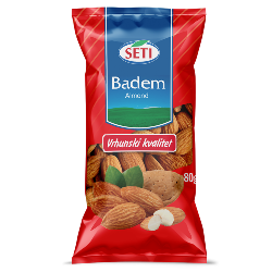 Badem – oljušteni plod (prirodni)   PAKIRANJE: 80 g, 100 g