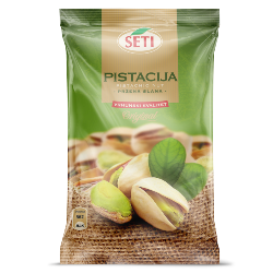 Pistacije – plod sa otvorenog ljuskog (pečena i slana)  PAKIRANJE: 80 g, 100 g