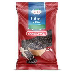 BIBER CRNI u zrnu (Papar crni)   PAKIRANJE: 10 g, 100 g