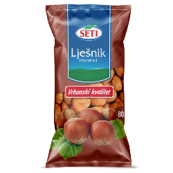 Lješnjak – oljušteni plod (prirodni)  PAKIRANJE: 80 g, 100 g